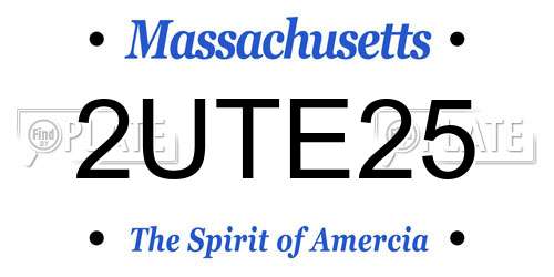 2UTE25 Massachusetts License Plate