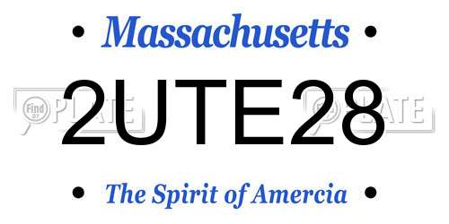 2UTE28 Massachusetts License Plate