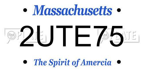 2UTE75 Massachusetts License Plate