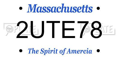 2UTE78 Massachusetts License Plate
