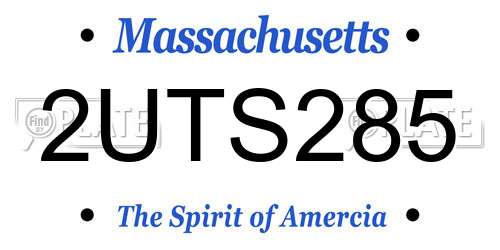 2UTS285 Massachusetts License Plate