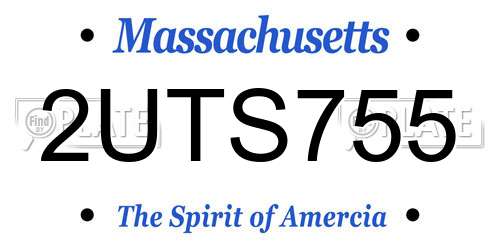2UTS755 Massachusetts License Plate