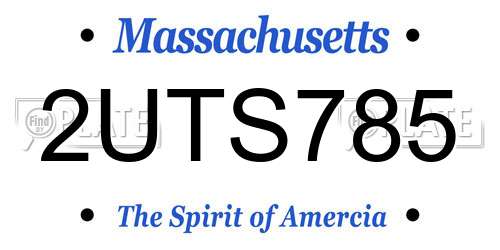 2UTS785 Massachusetts License Plate