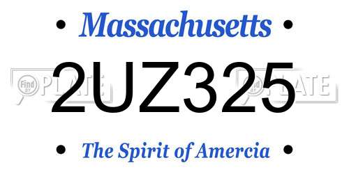 2UZ325 Massachusetts License Plate