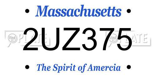 2UZ375 Massachusetts License Plate