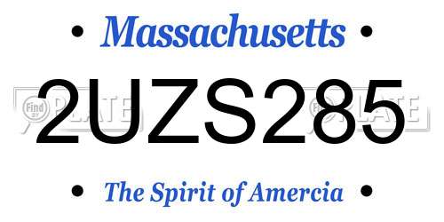 2UZS285 Massachusetts License Plate