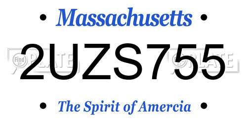 2UZS755 Massachusetts License Plate