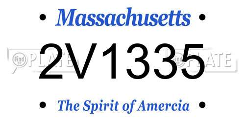 2V1335 Massachusetts License Plate