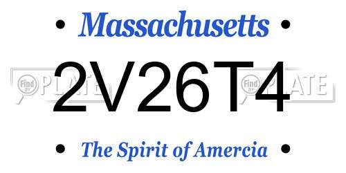 2V26T4 Massachusetts License Plate