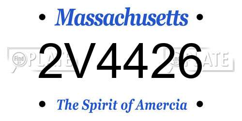2V4426 Massachusetts License Plate