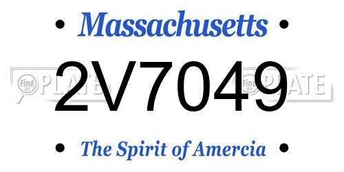 2V7049 Massachusetts License Plate