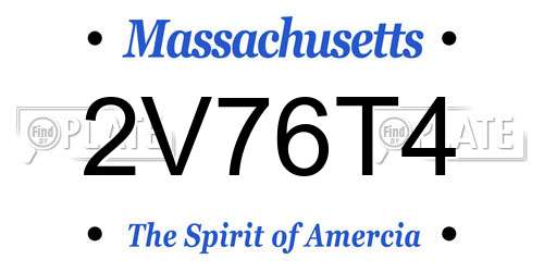 2V76T4 Massachusetts License Plate