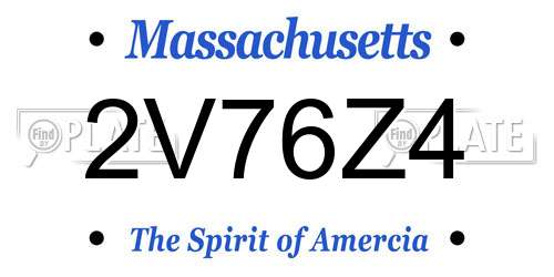 2V76Z4 Massachusetts License Plate