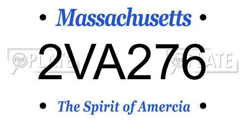 2VA276 Massachusetts License Plate