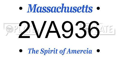 2VA936 Massachusetts License Plate