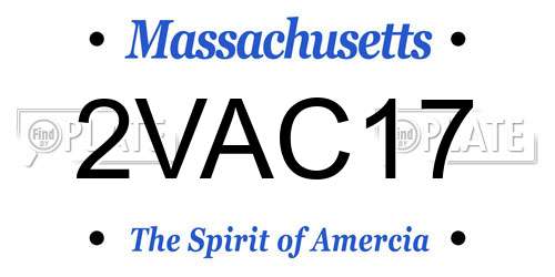 2VAC17 Massachusetts License Plate