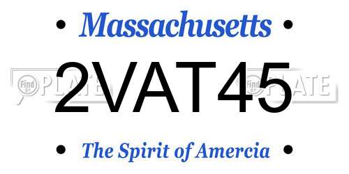 2VAT45 Massachusetts License Plate