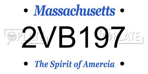 2VB197 Massachusetts License Plate
