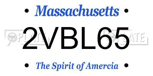 2VBL65 Massachusetts License Plate