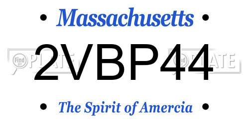 2VBP44 Massachusetts License Plate