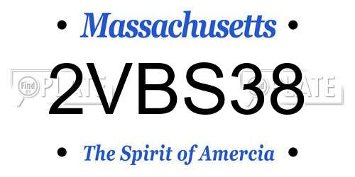 2VBS38 Massachusetts License Plate