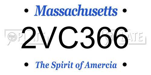 2VC366 Massachusetts License Plate