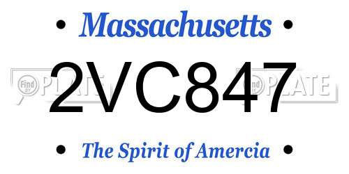 2VC847 Massachusetts License Plate