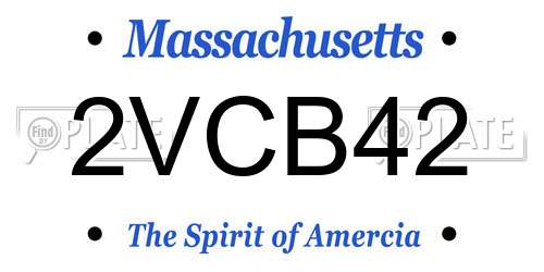 2VCB42 Massachusetts License Plate