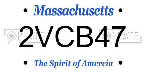 2VCB47 Massachusetts License Plate