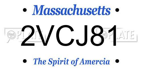 2VCJ81 Massachusetts License Plate