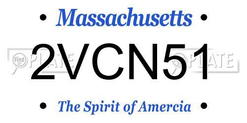 2VCN51 Massachusetts License Plate