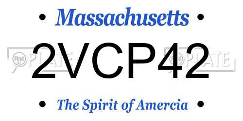 2VCP42 Massachusetts License Plate