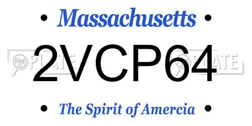 2VCP64 Massachusetts License Plate