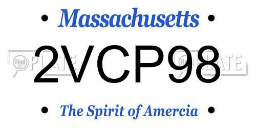2VCP98 Massachusetts License Plate