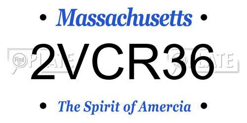 2VCR36 Massachusetts License Plate