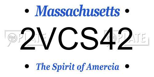 2VCS42 Massachusetts License Plate