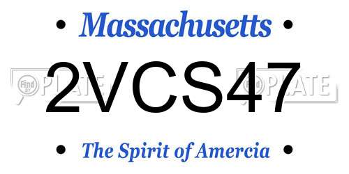 2VCS47 Massachusetts License Plate