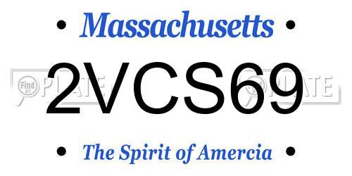 2VCS69 Massachusetts License Plate