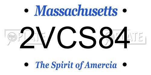 2VCS84 Massachusetts License Plate