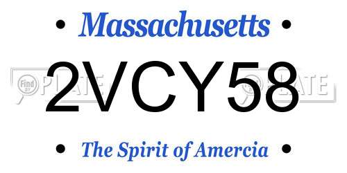 2VCY58 Massachusetts License Plate