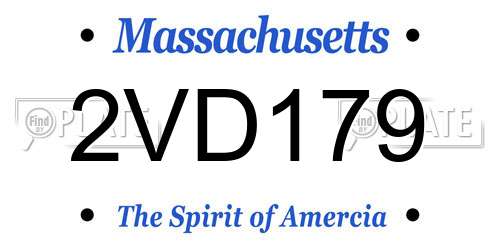 2VD179 Massachusetts License Plate