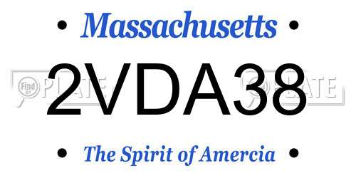 2VDA38 Massachusetts License Plate