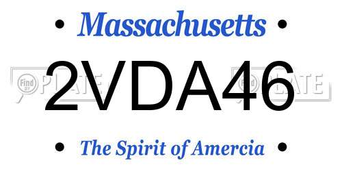 2VDA46 Massachusetts License Plate
