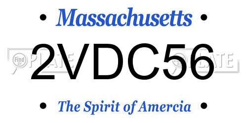 2VDC56 Massachusetts License Plate