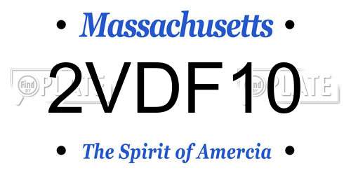 2VDF10 Massachusetts License Plate