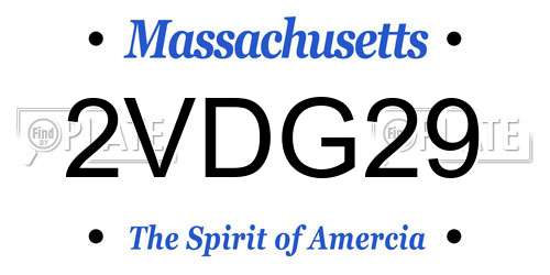 2VDG29 Massachusetts License Plate