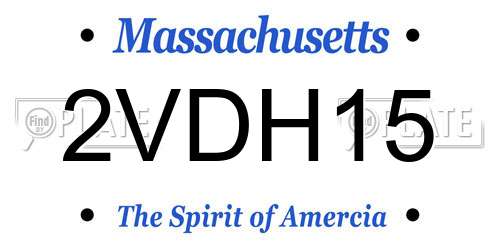 2VDH15 Massachusetts License Plate