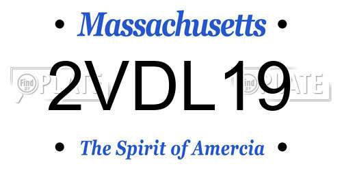 2VDL19 Massachusetts License Plate