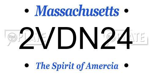 2VDN24 Massachusetts License Plate