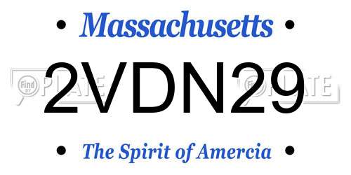 2VDN29 Massachusetts License Plate
